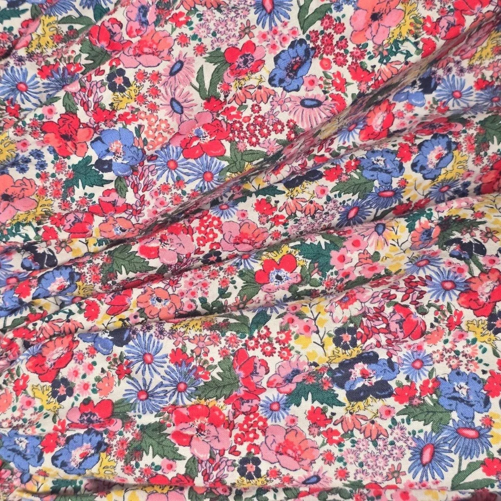 Joules Girls Floral Skirt Denim Pockets Elastic Waist Size 11 Years